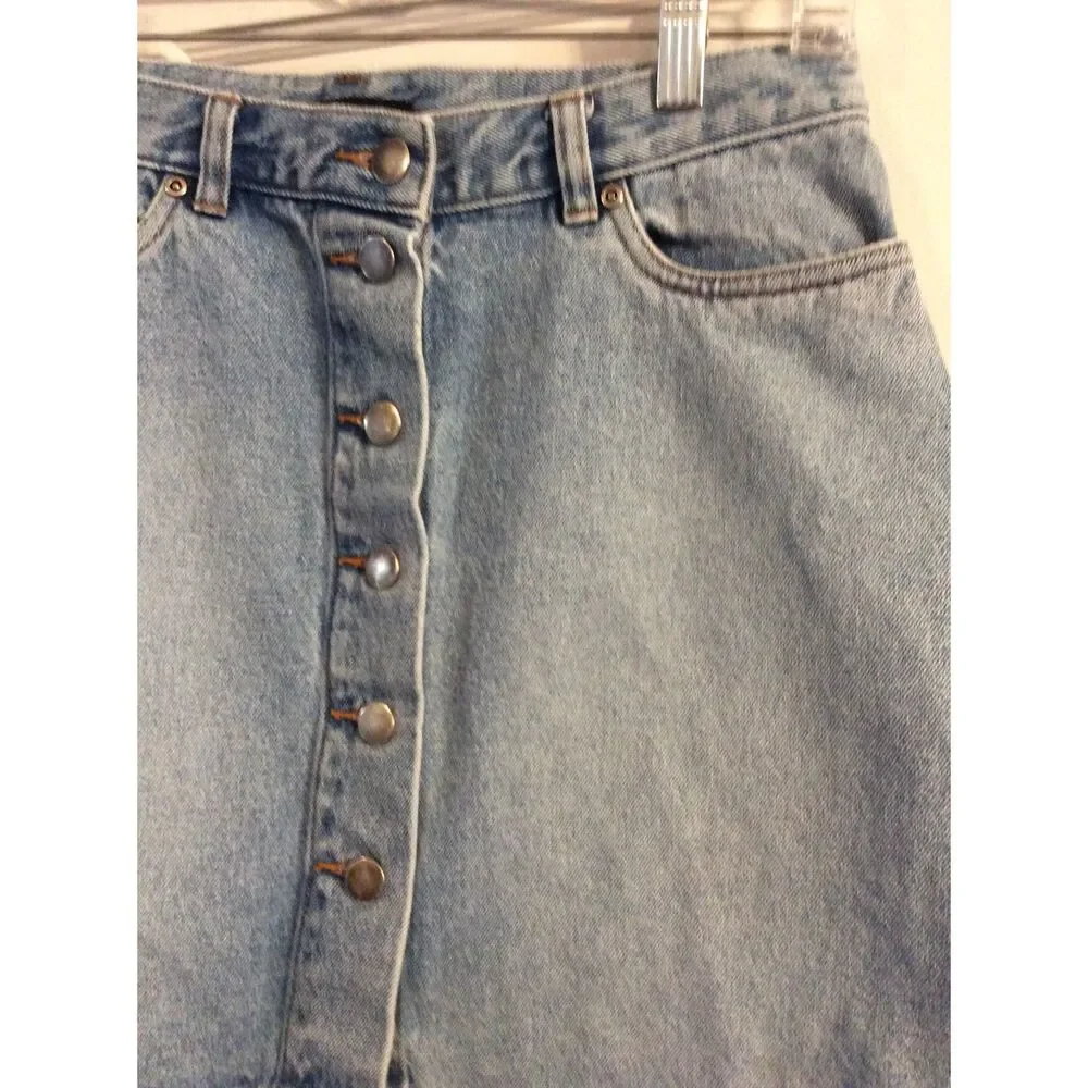 MODA Button front Denim Mini Skirt Womens Size 8 Vintage